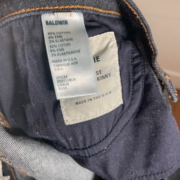 Baldwin Womens Karlie High Rise Cropped Skinny Jean Size 32 Dark Wash Stretchy - Picture 5 of 6